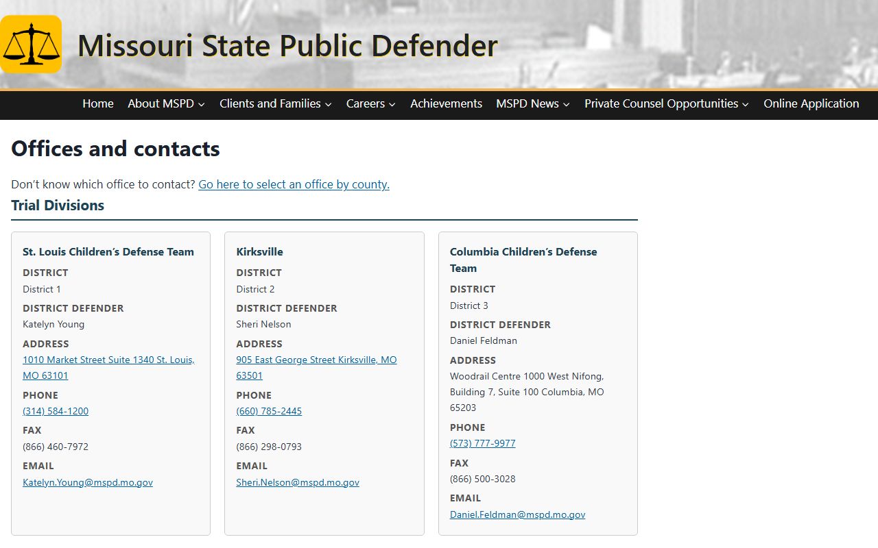 Dunklin County Circuit Clerk records and Missouri Public Defender offices