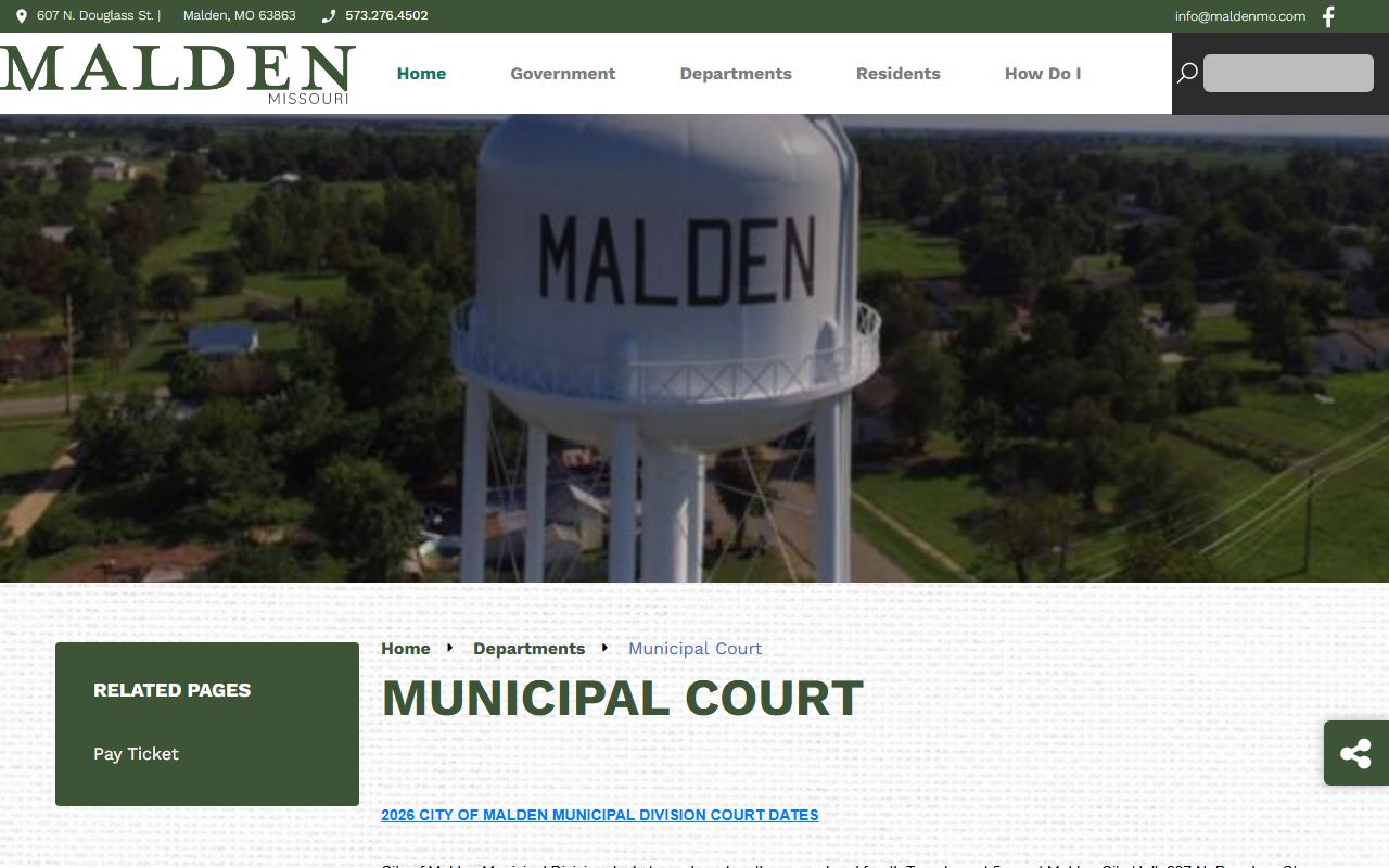 Dunklin County court dockets Malden Municipal Court