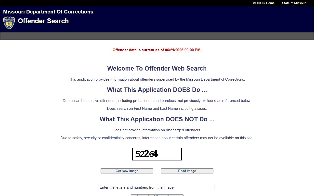 Dunklin County inmate records Missouri DOC offender search